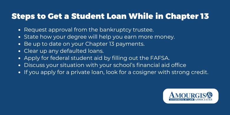 Steps to Get a Student Loan While in Chapter 13