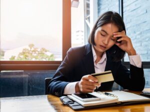 Stressed credit card debtor