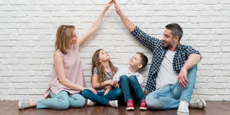 Family in their ohio home